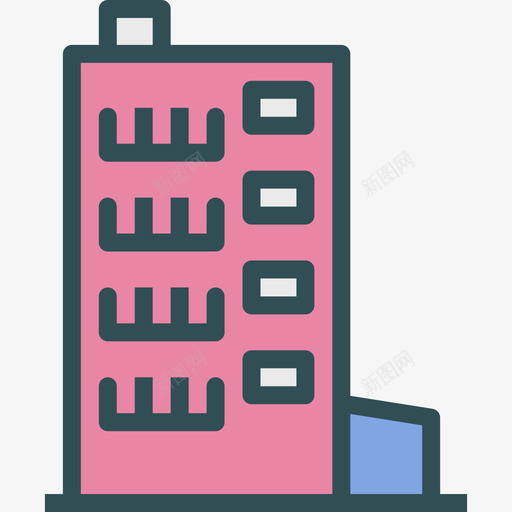 商店8号楼线性颜色图标svg_新图网 https://ixintu.com 8号楼 商店 线性颜色
