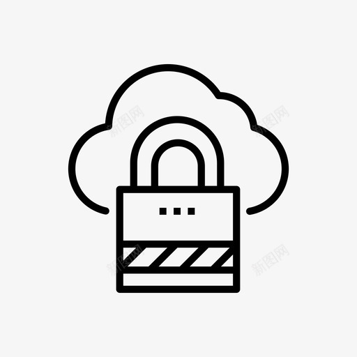 安全云计算云锁图标svg_新图网 https://ixintu.com 云安全 云计算 云锁 安全 数据保护