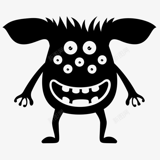 有趣的怪物恶魔万圣节角色图标svg_新图网 https://ixintu.com 万圣节角色 可爱有趣的怪物角色 多眼野兽 怪物僵尸 恶魔 有趣的怪物