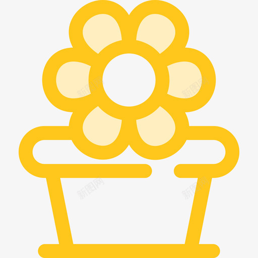 花商务和办公室3黄色图标svg_新图网 https://ixintu.com 商务和办公室3 花 黄色