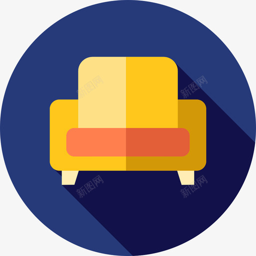 扶手椅家用平的图标svg_新图网 https://ixintu.com 家用 平的 扶手椅