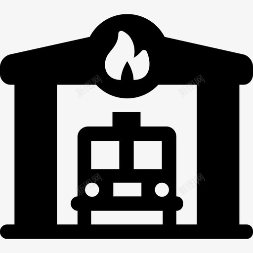 消防站建筑物消防队人员图标svg_新图网 https://ixintu.com 建筑物 消防站 消防队人员