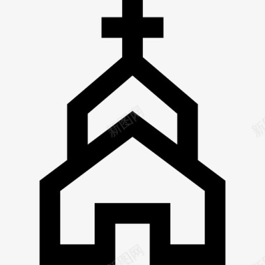 教堂建筑线性旅游元素图标图标