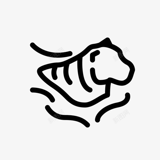 老虎动物拯救老虎图标svg_新图网 https://ixintu.com 动物 拯救老虎 游泳 老虎