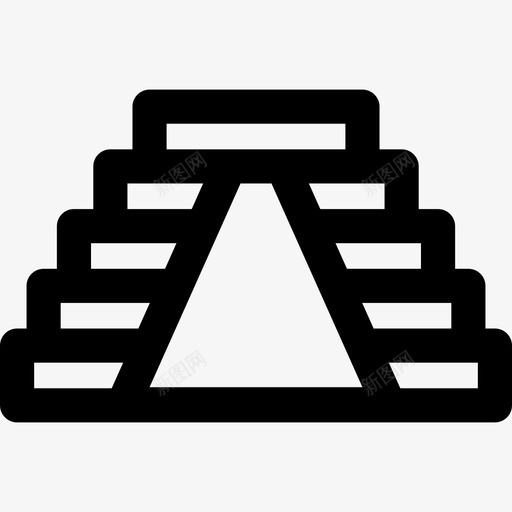 玛雅金字塔墨西哥元素直线图标svg_新图网 https://ixintu.com 墨西哥元素直线 玛雅金字塔