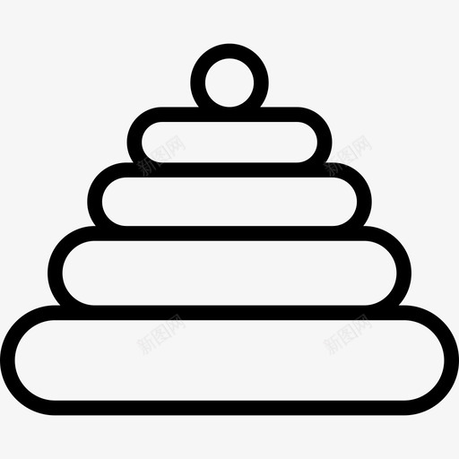 金字塔幼儿园元素直线图标svg_新图网 https://ixintu.com 幼儿园元素 直线 金字塔