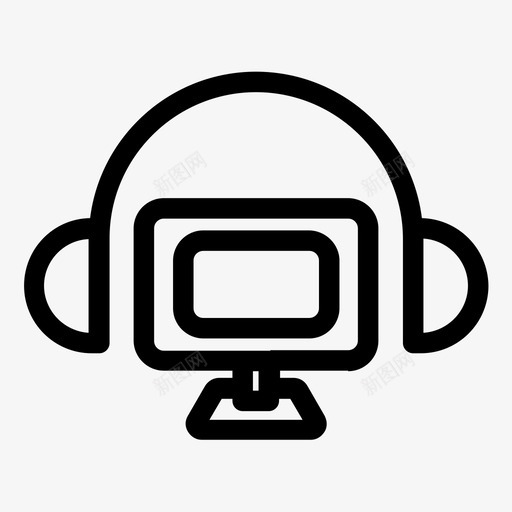 电视耳机图标svg_新图网 https://ixintu.com 电视 耳机