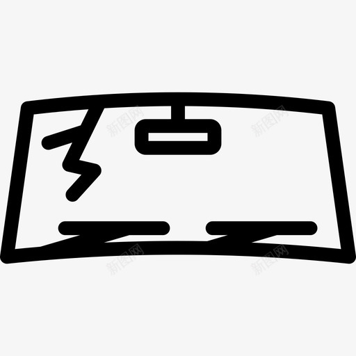 挡风玻璃破裂汽车修理线性图标svg_新图网 https://ixintu.com 挡风玻璃破裂 汽车修理 线性