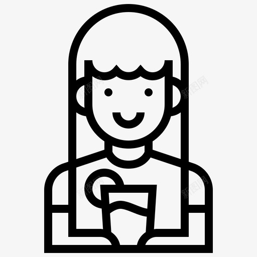 服务员头像职业图标svg_新图网 https://ixintu.com 头像 头像2行 女人 服务员 职业