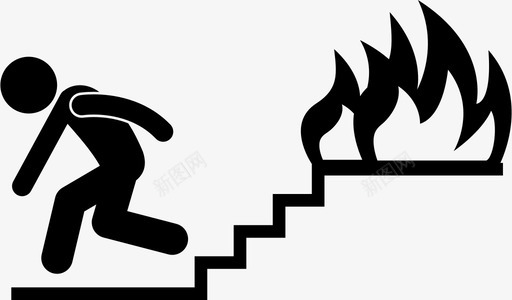 紧急楼梯逃生疏散图标svg_新图网 https://ixintu.com 楼梯 消防 消防应急逃生行动计划 疏散 紧急楼梯 逃生
