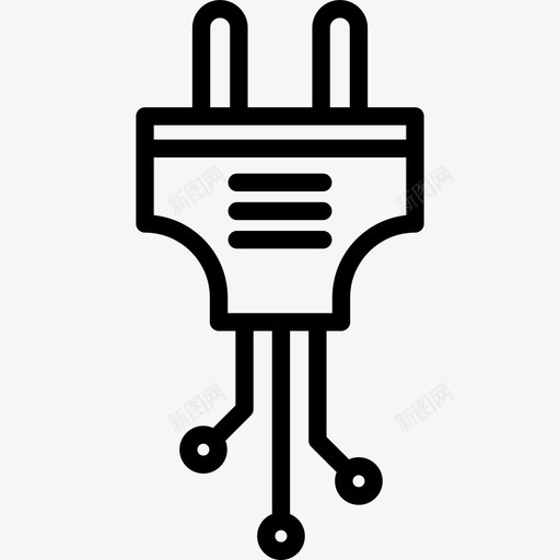 插头智能家居系统线性图标svg_新图网 https://ixintu.com 插头 智能家居系统 线性
