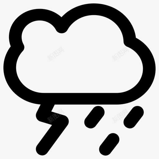 风暴天气因素大胆圆润图标svg_新图网 https://ixintu.com 大胆圆润 天气因素 风暴