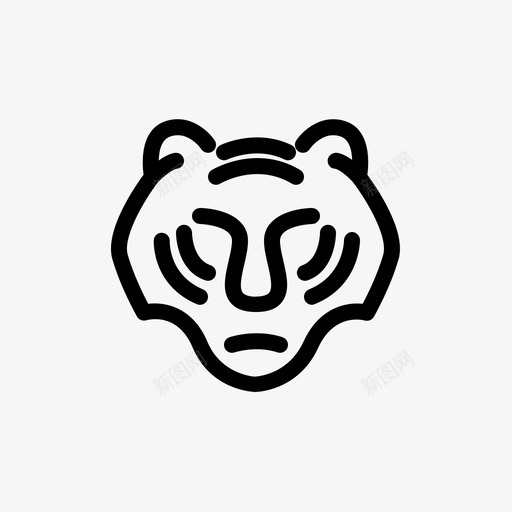 老虎脸动物拯救老虎图标svg_新图网 https://ixintu.com 动物 拯救老虎 老虎脸