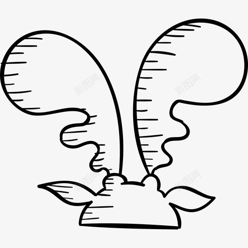 驯鹿角圣诞手工绘制黑色图标svg_新图网 https://ixintu.com 圣诞手工绘制 驯鹿角 黑色