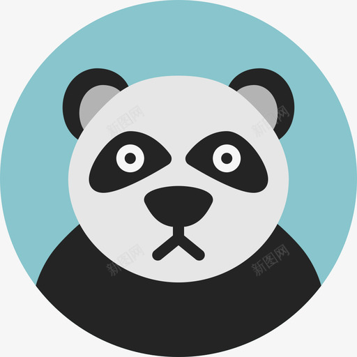 熊猫动物9扁平图标svg_新图网 https://ixintu.com 动物9 扁平 熊猫
