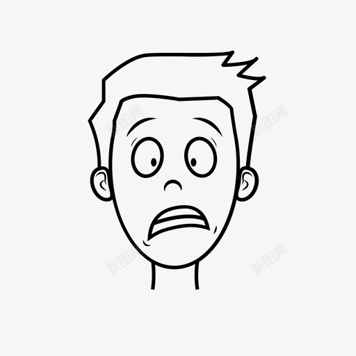 害怕的脸卡通轮廓图标svg_新图网 https://ixintu.com 卡通 害怕的脸 脸ekspression大纲 轮廓