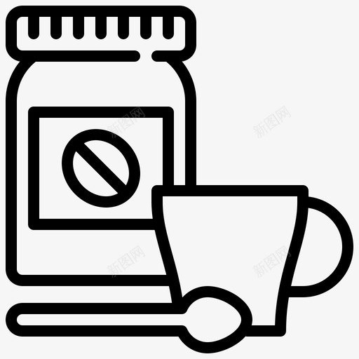 咖啡咖啡豆瓶子图标svg_新图网 https://ixintu.com 勺子 咖啡 咖啡豆 商务必需品 杯子 瓶子