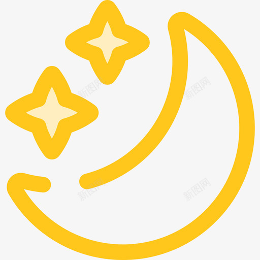 月亮宇宙5黄色图标svg_新图网 https://ixintu.com 宇宙5 月亮 黄色