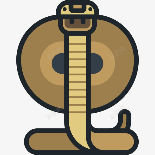 眼镜蛇动物10线状颜色图标svg_新图网 https://ixintu.com 动物10 眼镜蛇 线状颜色