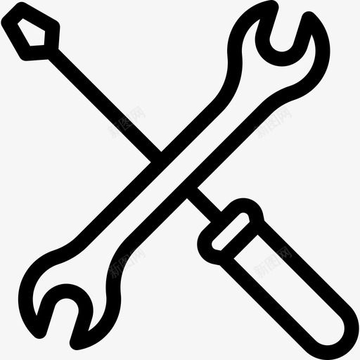 螺丝刀和扳手汽车修理线性图标svg_新图网 https://ixintu.com 汽车修理 线性 螺丝刀和扳手