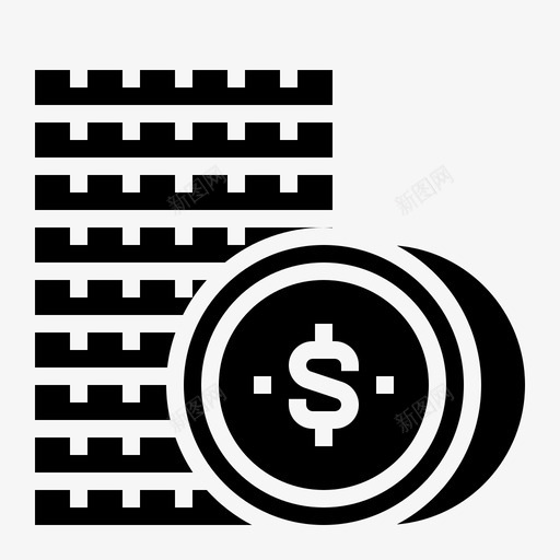 钱生意现金图标svg_新图网 https://ixintu.com 创业黑 现金 生意 硬币 美元 钱