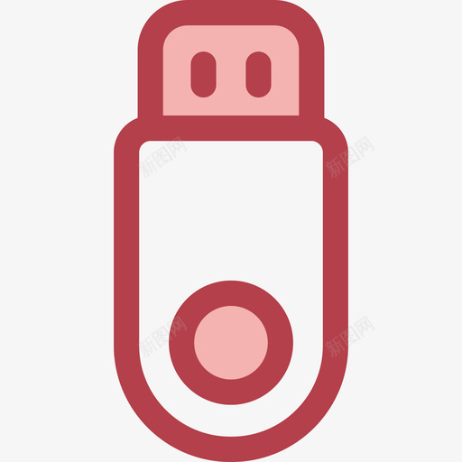 Pendrive商务和办公2红色图标svg_新图网 https://ixintu.com Pendrive 商务和办公2 红色