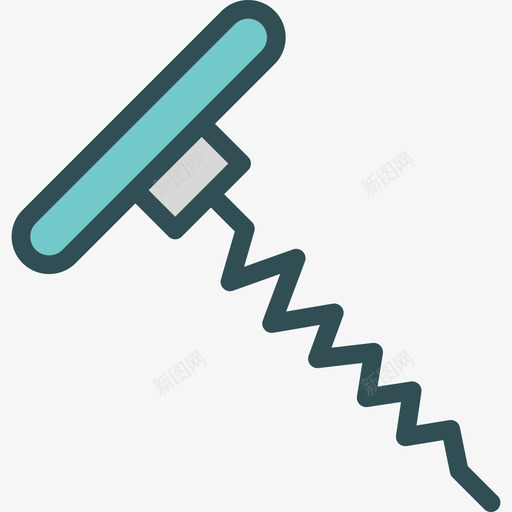 螺旋开瓶器厨房4线性颜色图标svg_新图网 https://ixintu.com 厨房4 线性颜色 螺旋开瓶器