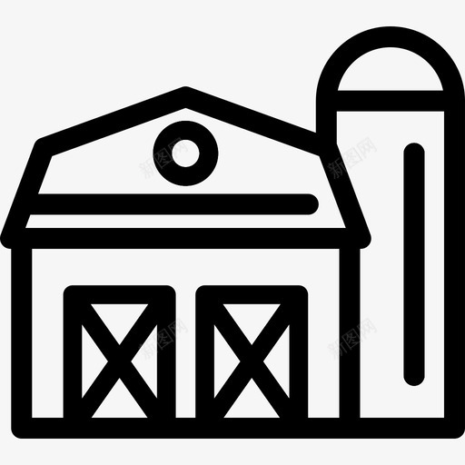 谷仓秋季元素线性图标svg_新图网 https://ixintu.com 秋季元素 线性 谷仓