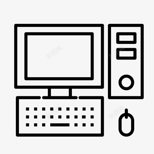电脑台式机个人电脑图标svg_新图网 https://ixintu.com 个人电脑 台式机 电脑