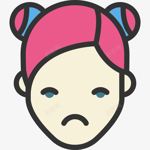 心烦意乱人线性颜色表情图标svg_新图网 https://ixintu.com 人 心烦意乱 线性颜色表情
