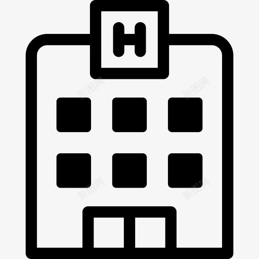 医院医疗要素概述线性图标svg_新图网 https://ixintu.com 医疗要素概述 医院 线性