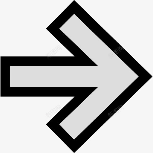 右箭头箭头轮廓边框颜色图标svg_新图网 https://ixintu.com 右箭头 箭头轮廓 边框颜色