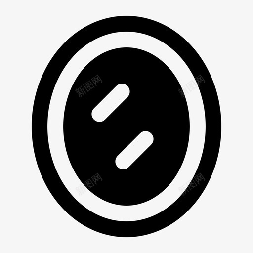 镜子椭圆形形状图标svg_新图网 https://ixintu.com 光泽 墙镜 家具实心图标集 形状 椭圆形 镜子