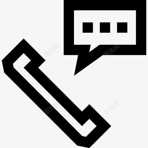 电话业务要素2线性图标svg_新图网 https://ixintu.com 业务要素2 电话 线性