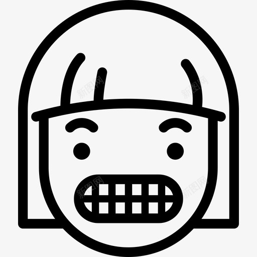 尴尬的女孩人人的脸图标svg_新图网 https://ixintu.com 人 人的脸 尴尬的女孩