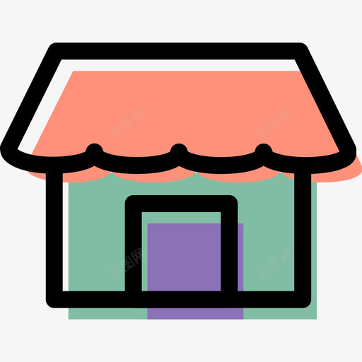 商店购物和电子商务套装颜色图标svg_新图网 https://ixintu.com 商店 购物和电子商务套装 颜色
