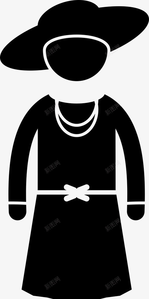 20年代的时尚服装帽子图标svg_新图网 https://ixintu.com 20年代的时尚 传统的 女人 女人的时尚服装 帽子 旧的 服装