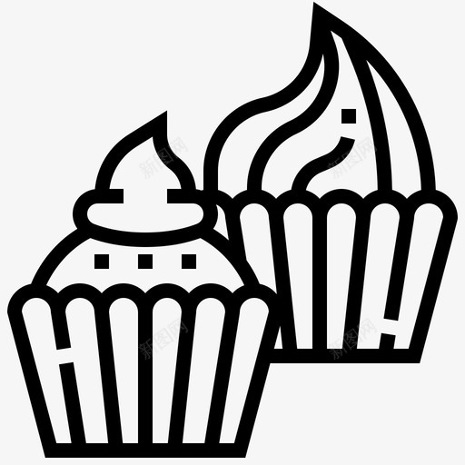杯形蛋糕面包店甜点图标svg_新图网 https://ixintu.com 杯形蛋糕 甜点 面包店 面包店系列 食物