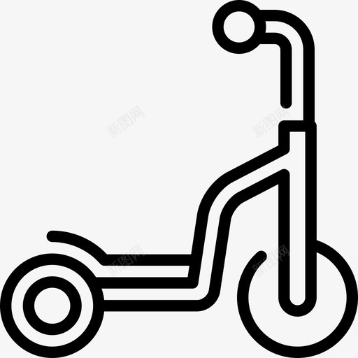 滑板车玩具1直线型图标svg_新图网 https://ixintu.com 滑板车 玩具1 直线型