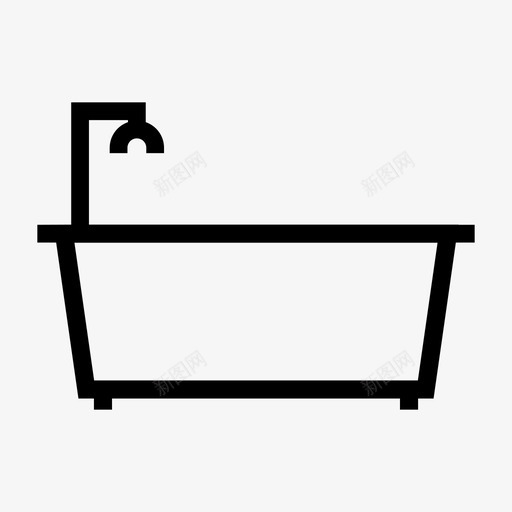 浴缸盥洗室家具图标svg_新图网 https://ixintu.com 家具 家用 浴缸 盥洗室