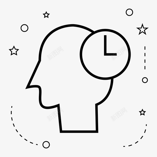 时间钟头图标svg_新图网 https://ixintu.com 人 人的心 头 心 时间 钟