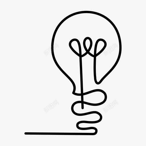 灯泡连续线eco图标svg_新图网 https://ixintu.com eco 单线 灯泡 线性 连续线