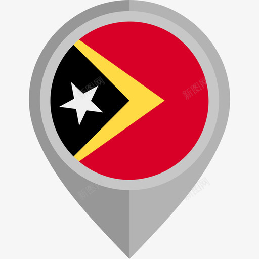 东帝汶国旗圆形图标svg_新图网 https://ixintu.com 东帝汶 国旗 圆形