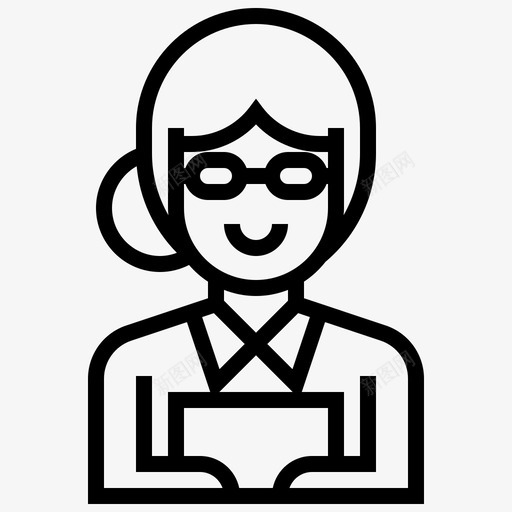 秘书化身职业图标svg_新图网 https://ixintu.com 化身 化身2线 女性 秘书 职业