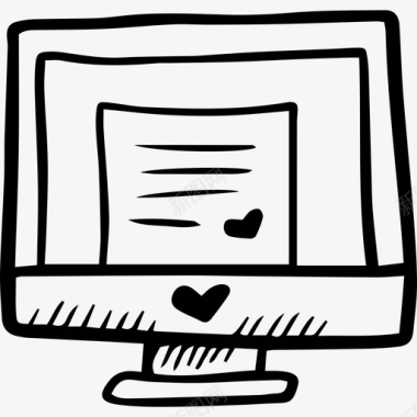 屏幕电脑手绘爱情元素图标图标