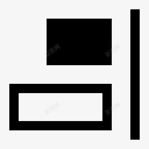 右对齐调整图标svg_新图网 https://ixintu.com 右对齐 布局 设计 设计和开发实体图标集 调整