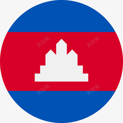 柬埔寨国旗圆形图标svg_新图网 https://ixintu.com 国旗 圆形 柬埔寨