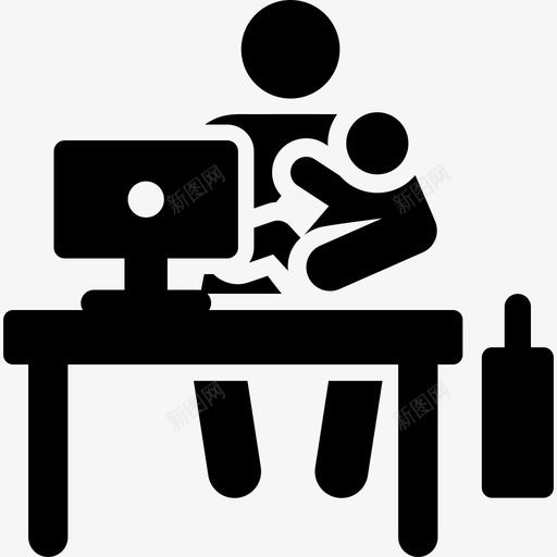 工作站白天在办公室的象形图填充图标svg_新图网 https://ixintu.com 填充 工作站 白天在办公室的象形图