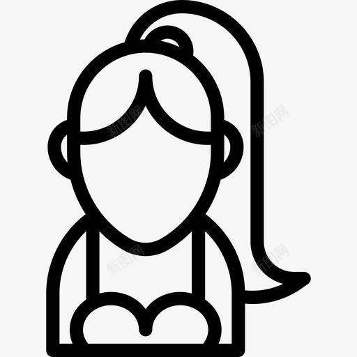 女孩阿凡达系列直系图标svg_新图网 https://ixintu.com 女孩 直系 阿凡达系列