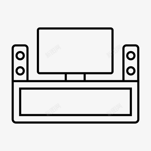 家庭影院家具客厅图标svg_新图网 https://ixintu.com 客厅 家具 家具现代上等 家庭影院 电视